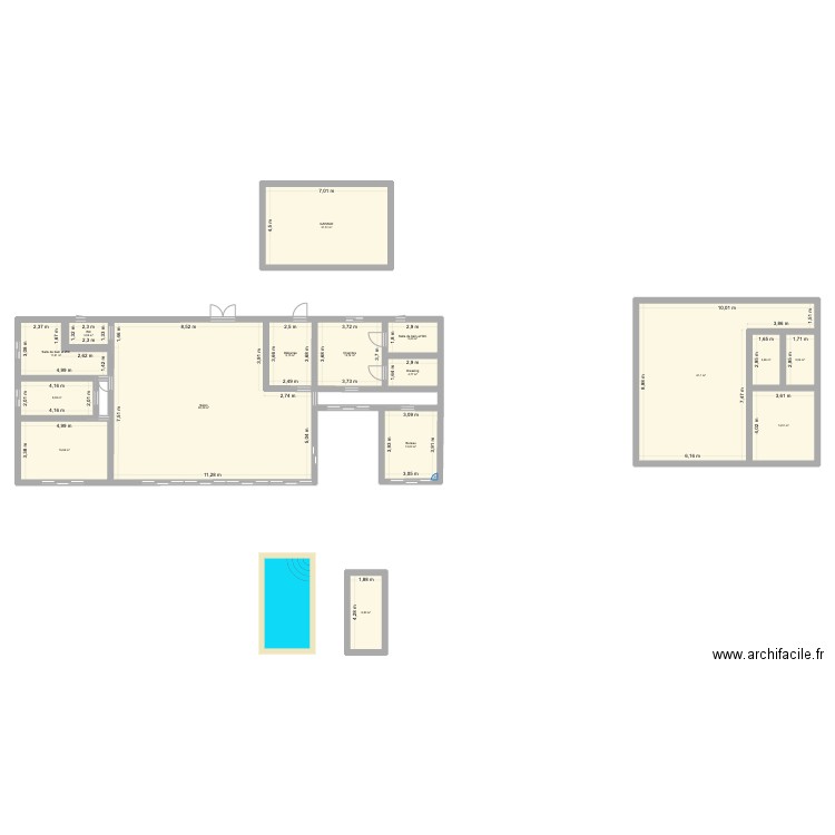 GIORDANO PROJET. Plan de 16 pièces et 300 m2