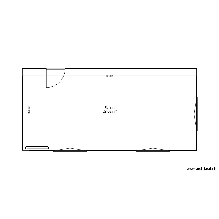 HOUQUE SEJOUR. Plan de 1 pièce et 29 m2