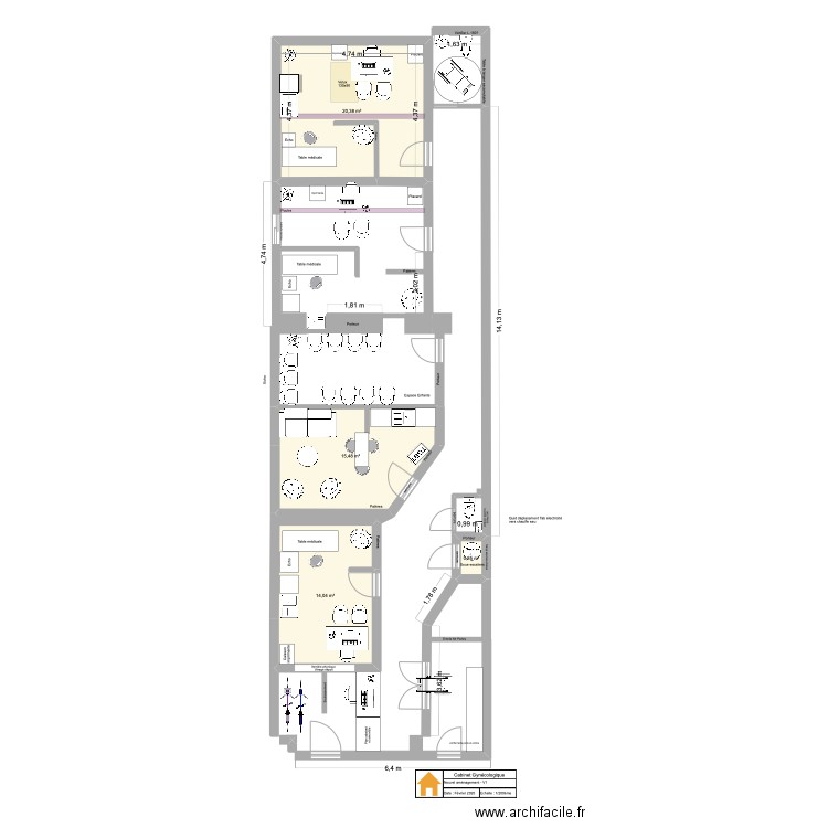 CabGyneco_NewAmenagement_V3. Plan de 4 pièces et 51 m2