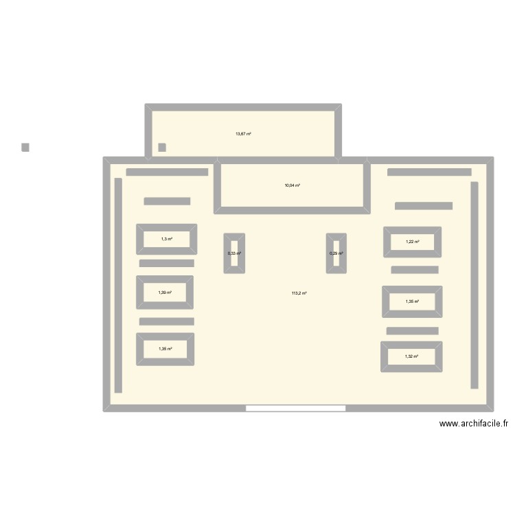 aménagement de l'espace commercial. Plan de 11 pièces et 165 m2