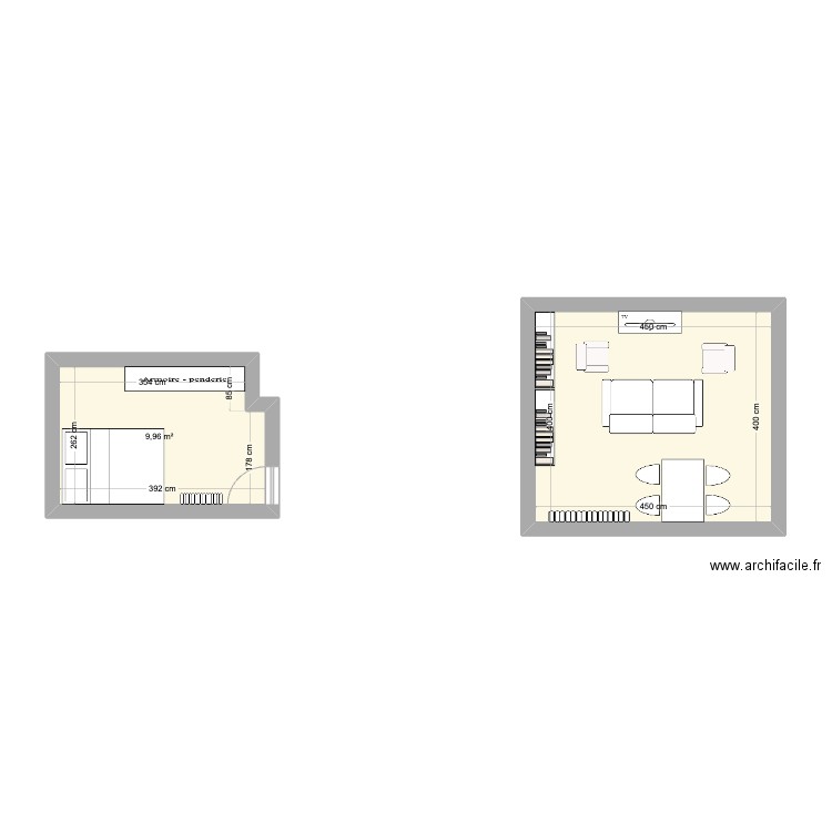 Home. Plan de 2 pièces et 28 m2