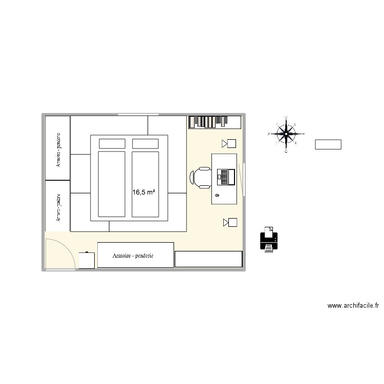 Schwandorferstraße 4 Ch. sud. Plan de 1 pièce et 17 m2