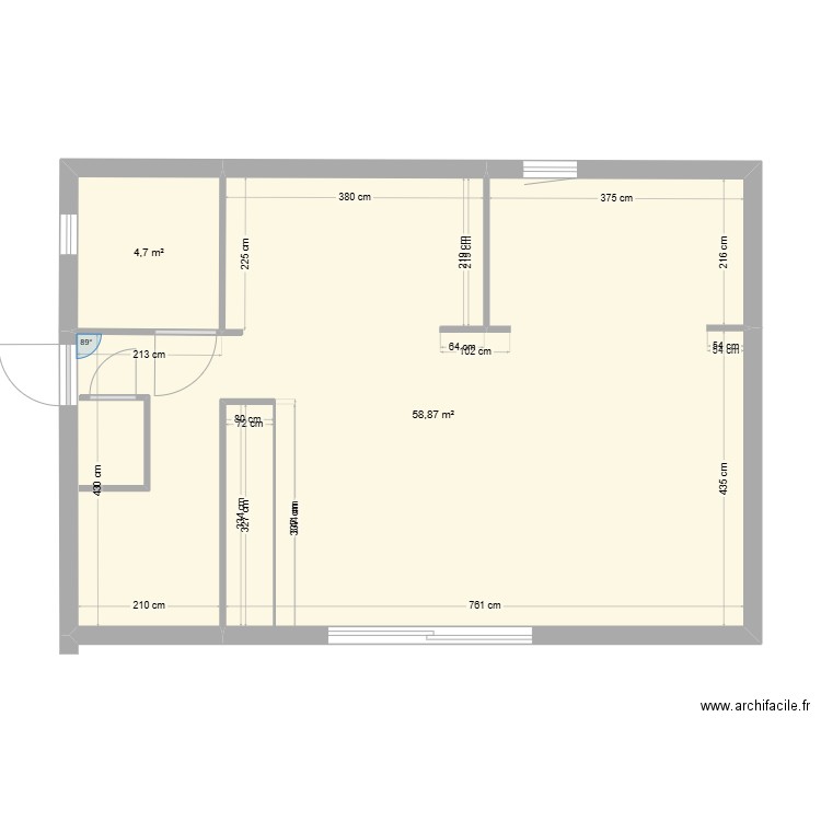 MAISON montenois. Plan de 2 pièces et 64 m2