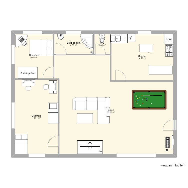 plan maison. Plan de 6 pièces et 109 m2