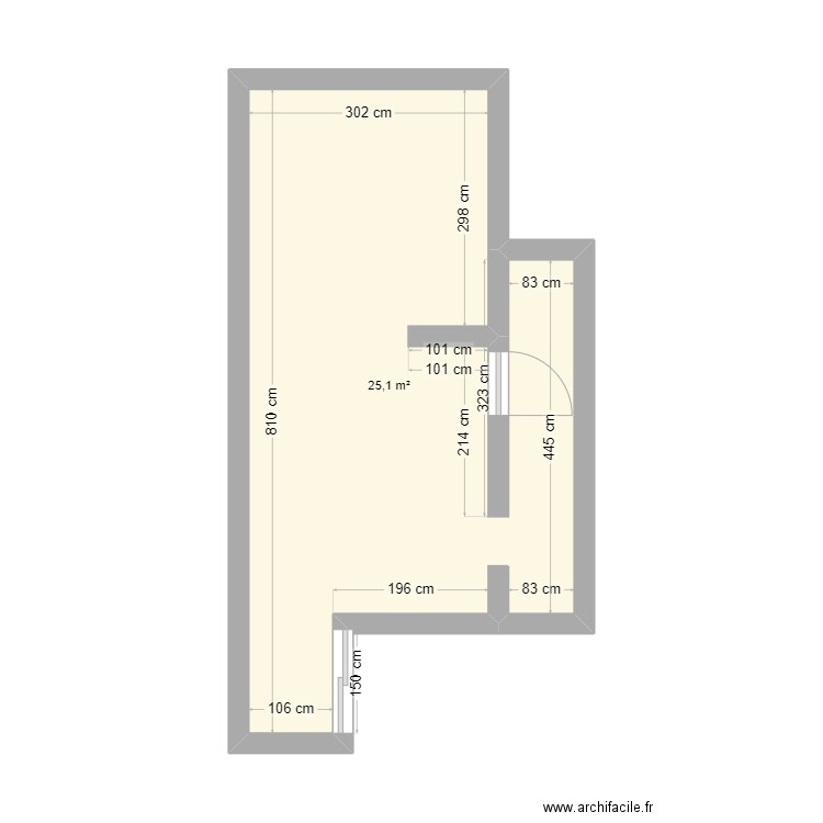 imad. Plan de 1 pièce et 25 m2