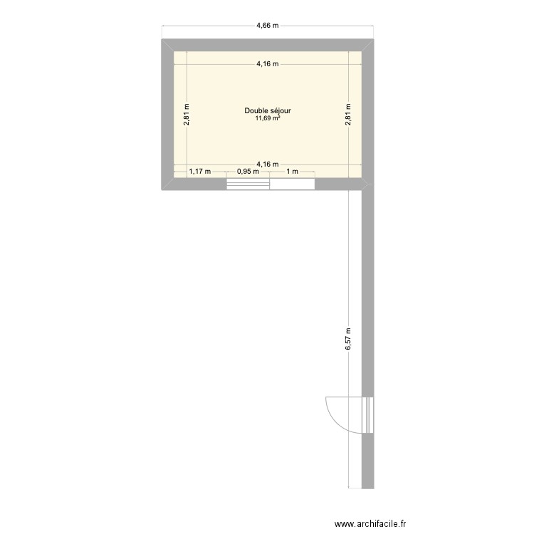 Macareux. Plan de 1 pièce et 12 m2