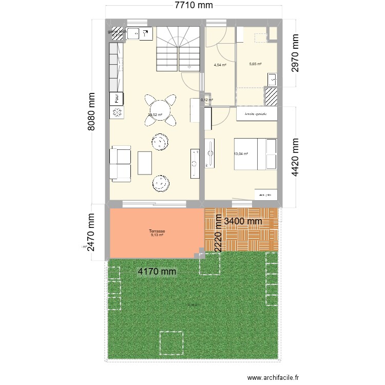 Villalatta V4 RdC-1. Plan de 9 pièces et 63 m2