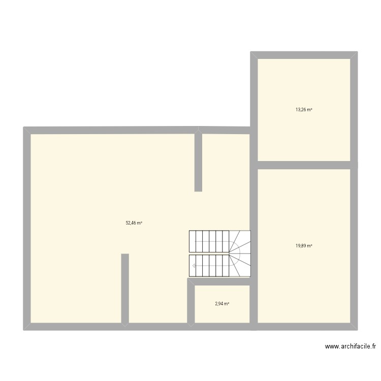 Planmaison étage . Plan de 4 pièces et 89 m2