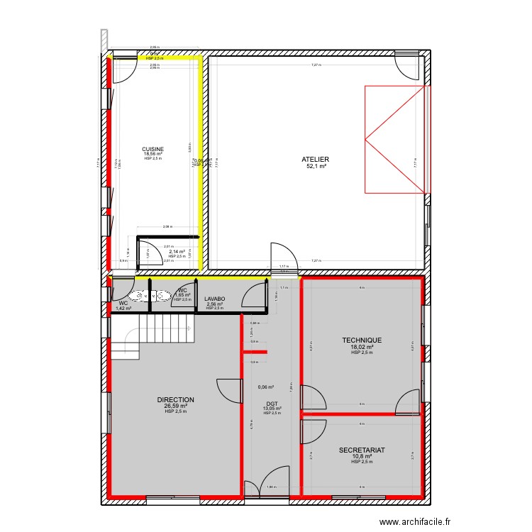 boulazac Démolition 1. Plan de 14 pièces et 227 m2