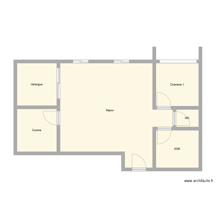 Logt 02 Olympiades . Plan de 6 pièces et 69 m2