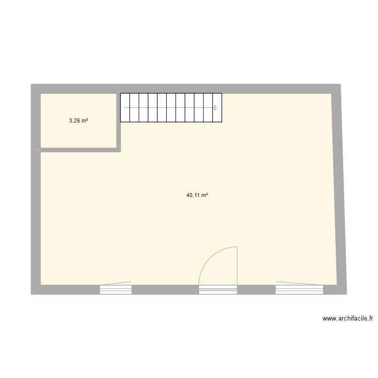 RDC camors maison. Plan de 2 pièces et 43 m2