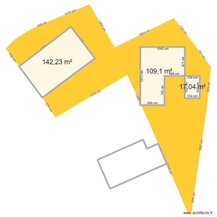 cadastre. Plan de 3 pièces et 268 m2