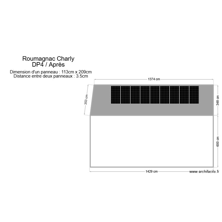 Roumagnac Charly FACADE. Plan de 2 pièces et 132 m2