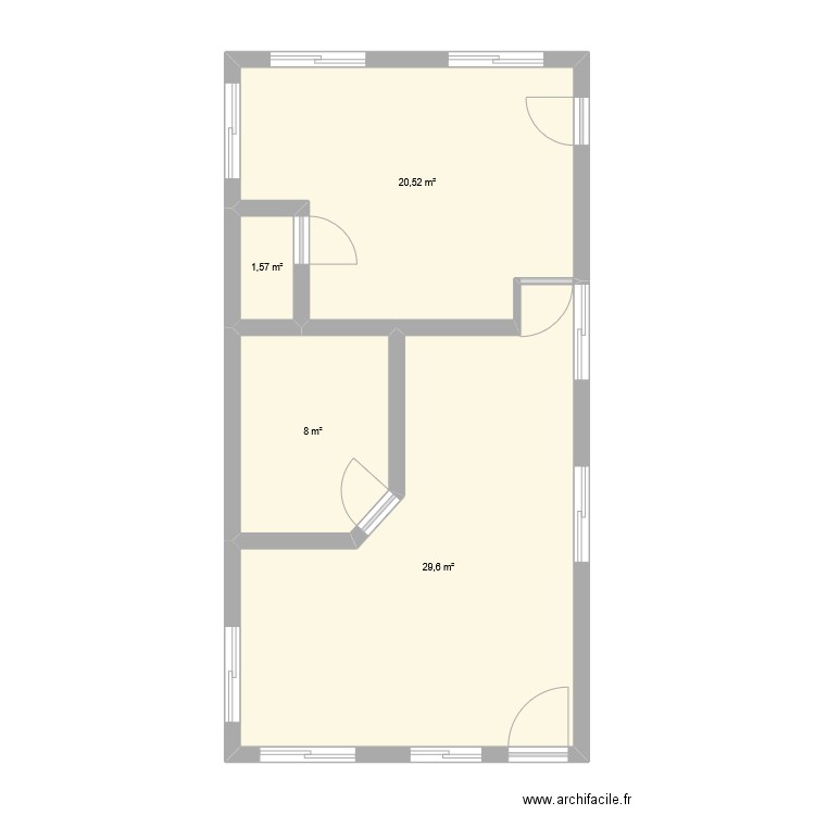 Nordausques. Plan de 4 pièces et 60 m2