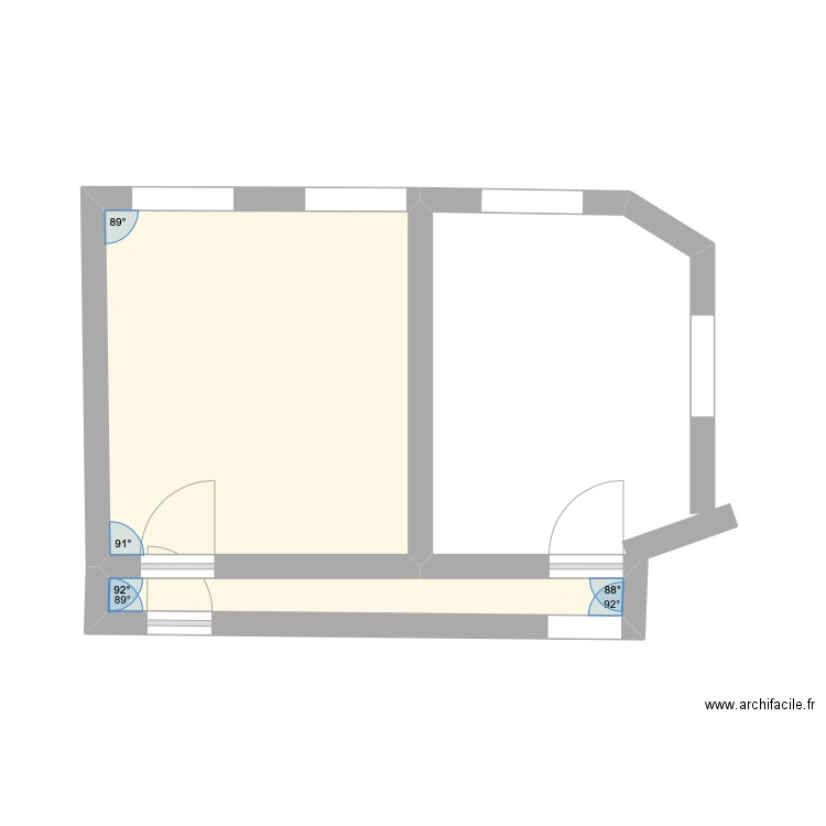 ChamStVincent. Plan de 2 pièces et 14 m2