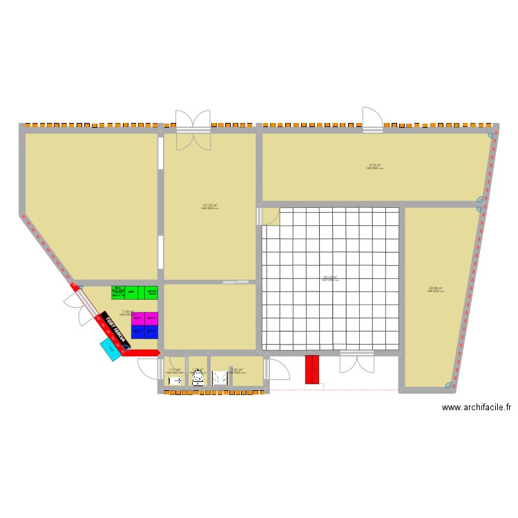 MDZ Poste Proposit° Implantat° 2. Plan de 8 pièces et 137 m2