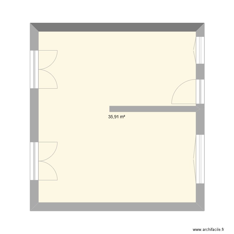 maison. Plan de 1 pièce et 36 m2