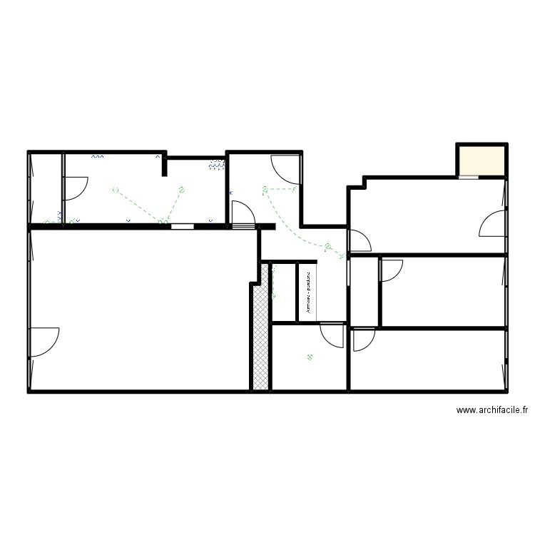 IRIS G25 electricite. Plan de 12 pièces et 122 m2