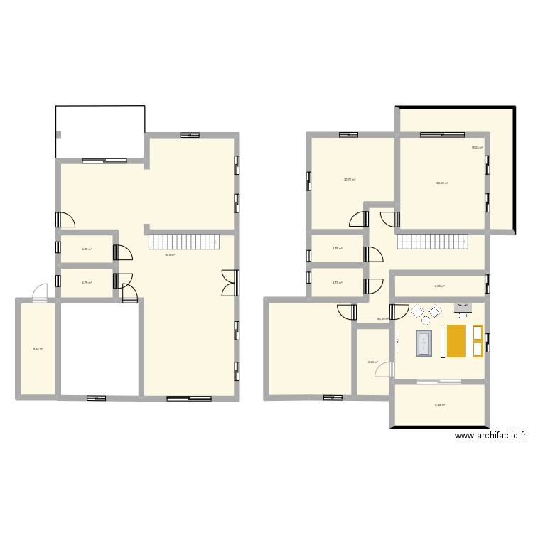 TANAMA. Plan de 13 pièces et 266 m2