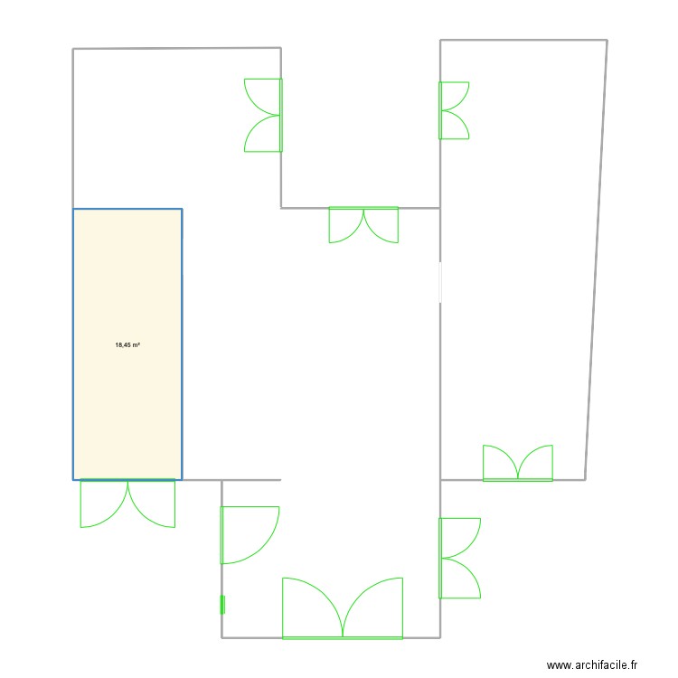 Maison. Plan de 1 pièce et 18 m2