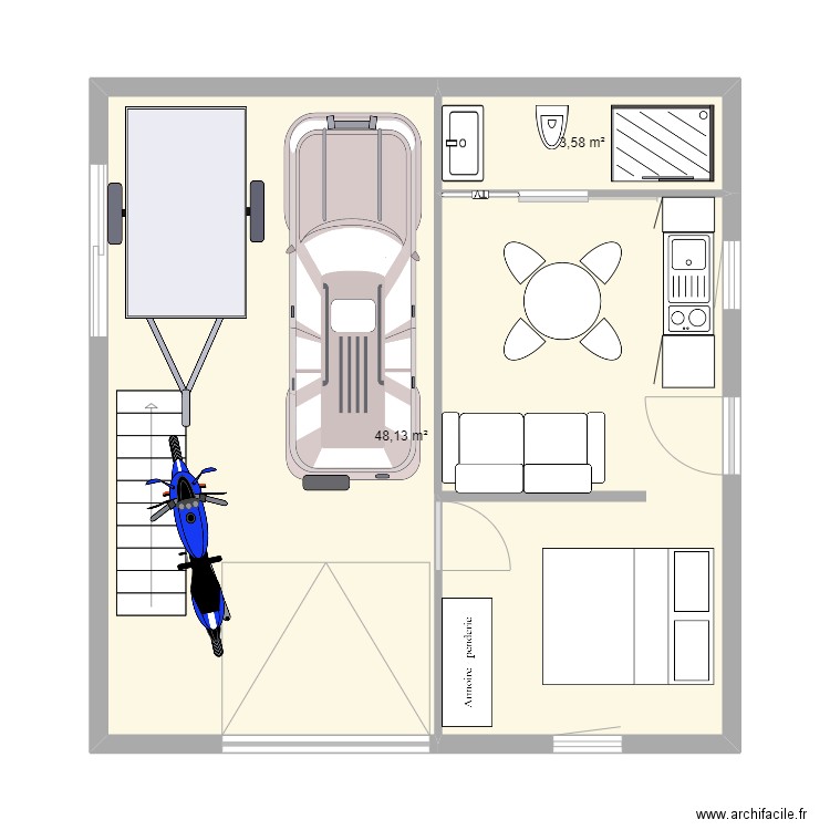 garage. Plan de 0 pièce et 0 m2