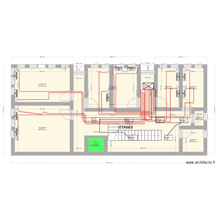 Pla n electeicite Saint Geurge Taouyah4. Plan de 9 pièces et 87 m2