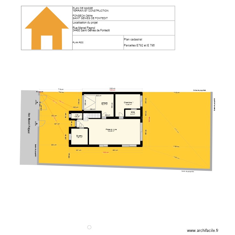 plan rdc 12/05. Plan de 11 pièces et 127 m2