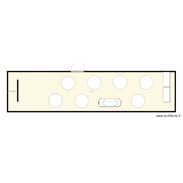 salle mariage. Plan de 1 pièce et 113 m2