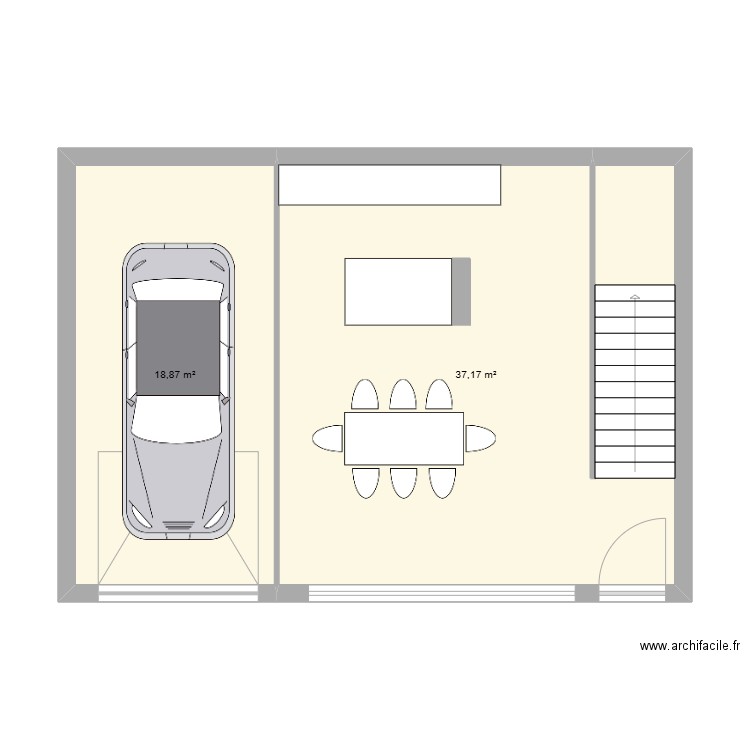 Projet habitation garage. Plan de 11 pièces et 142 m2