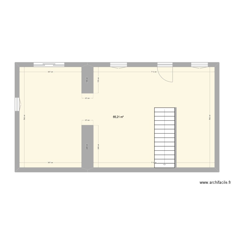 Chasselay_RDC. Plan de 1 pièce et 65 m2