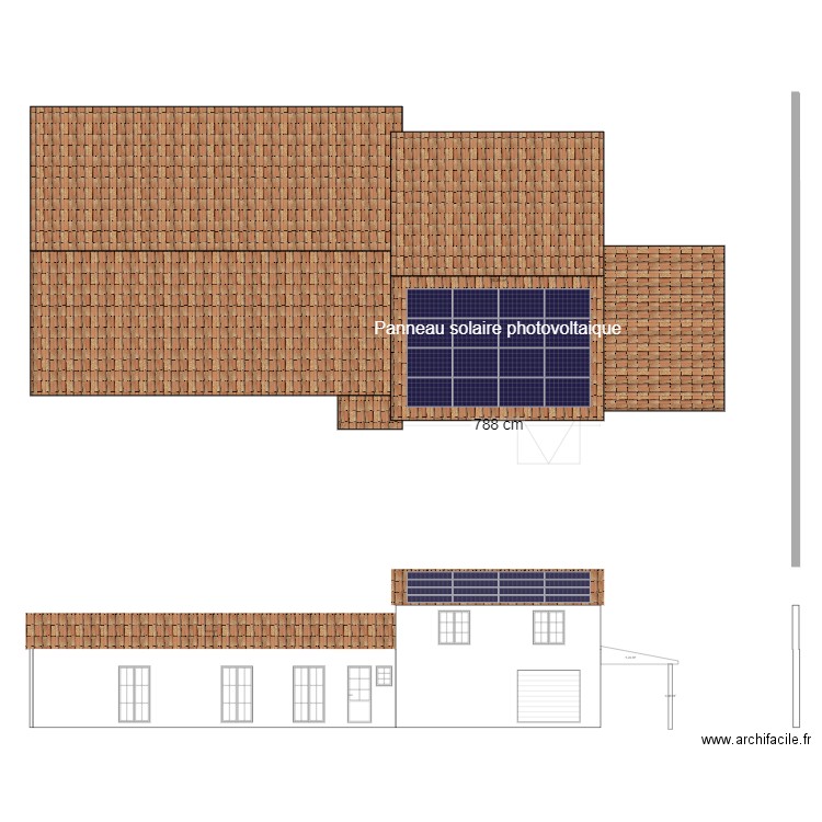 Paumes-toitures_PV&etage. Plan de 3 pièces et 290 m2