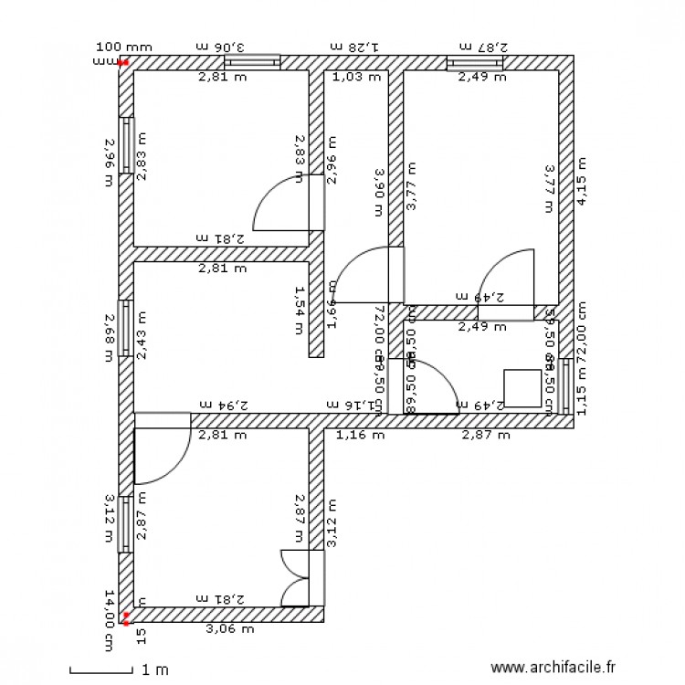 studio. Plan de 0 pièce et 0 m2