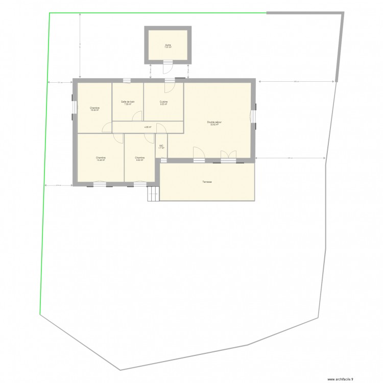 plan maison avec terrasse. Plan de 0 pièce et 0 m2