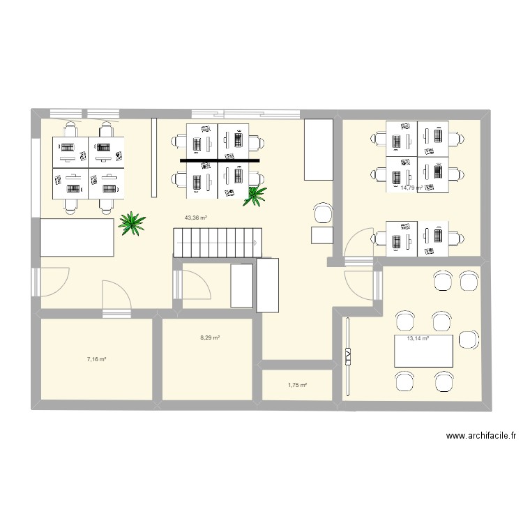 Rez de chaussée CHALET. Plan de 6 pièces et 88 m2