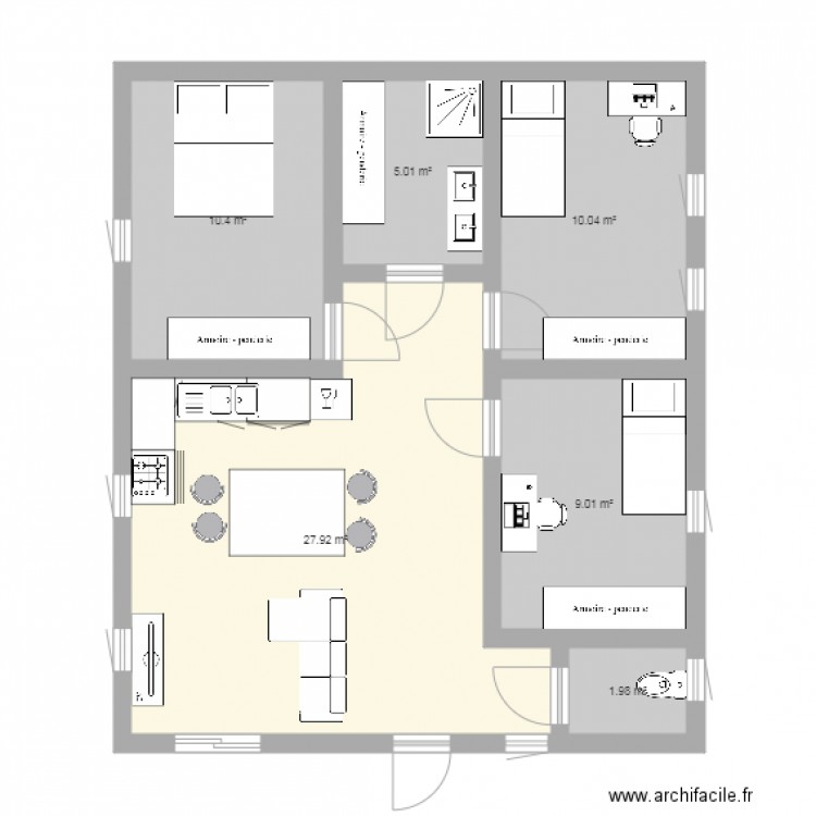 maison 70m2 . Plan de 0 pièce et 0 m2