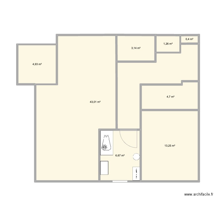 Lutherlaan 151. Plan de 8 pièces et 77 m2