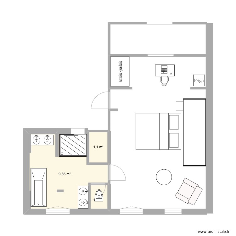 SDB 2eme etage new Baignoire. Plan de 0 pièce et 0 m2