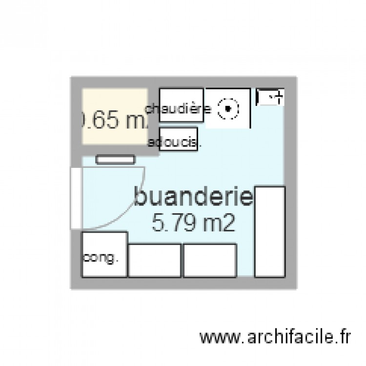 buanderie. Plan de 0 pièce et 0 m2