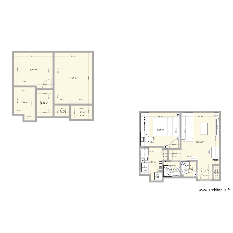 Parent de rosan New. Plan de 12 pièces et 59 m2