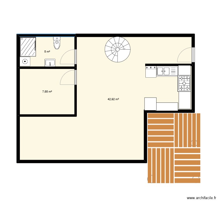 Soleil étage. Plan de 7 pièces et 112 m2