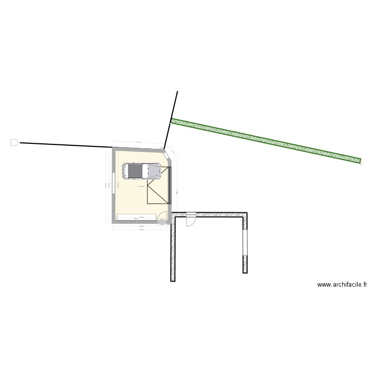 PISA GARAGE 1m. Plan de 1 pièce et 33 m2