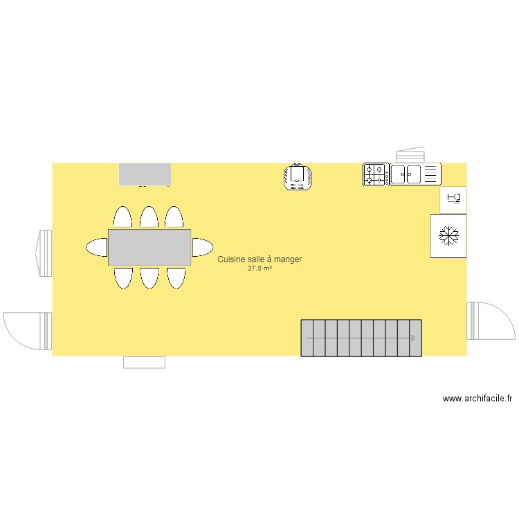 Plan de cuisine salle à manger . Plan de 0 pièce et 0 m2