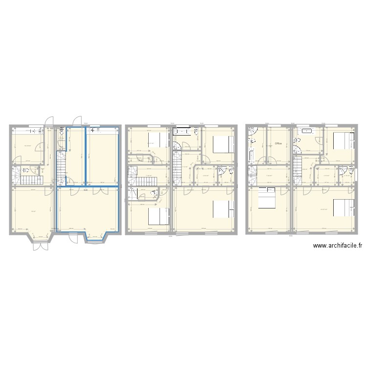 Number 3 and 4 all floors stairs corrected on 4 ensuite changes Bathroom in the lofts   . Plan de 0 pièce et 0 m2