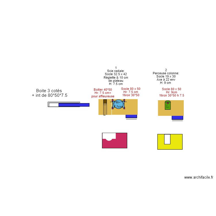 meuble pour scie et perceuse. Plan de 0 pièce et 0 m2