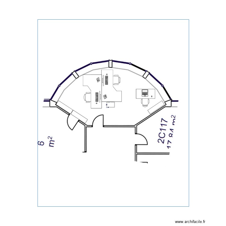 Bureau 2C118. Plan de 0 pièce et 0 m2