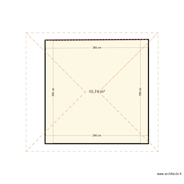 DUPLEX. Plan de 1 pièce et 16 m2