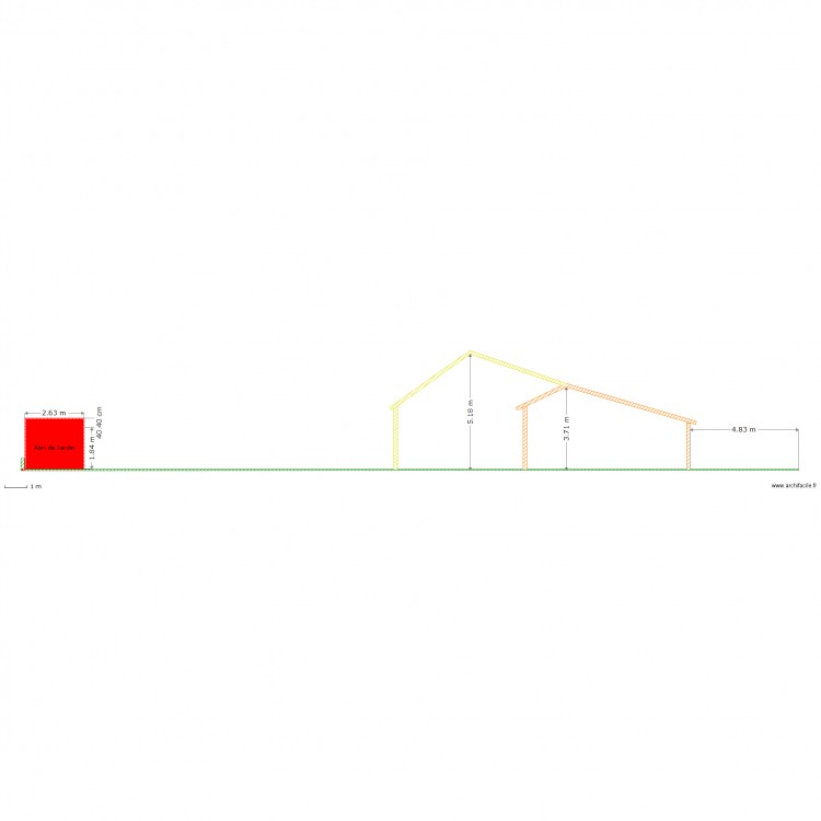 DP3 - Plan de coupe Ouest apresTx. Plan de 0 pièce et 0 m2