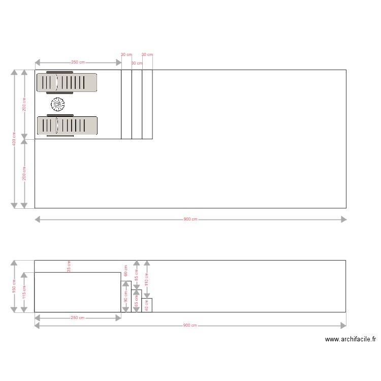 Semi plage 3 sans escalier sup bis. Plan de 0 pièce et 0 m2