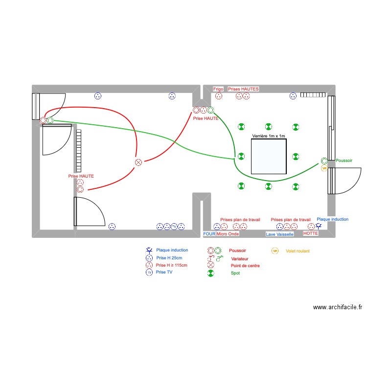 RDC Maison plan électrique V2.0. Plan de 0 pièce et 0 m2