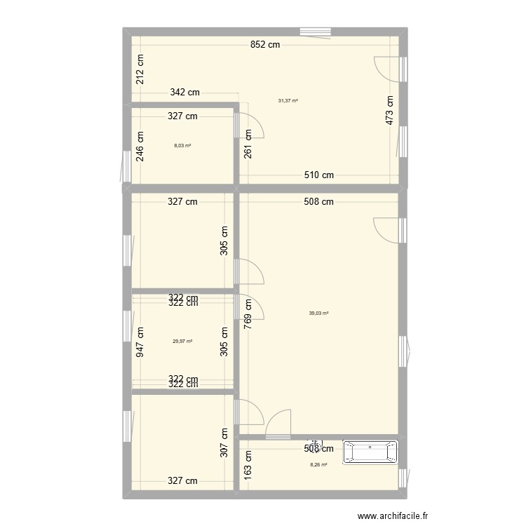 CHALET DOM. Plan de 5 pièces et 117 m2